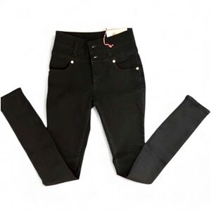 Refuse Skinny Blue Mid-Rise Denim Jeans Jeggings Size 0 Dark Wash New